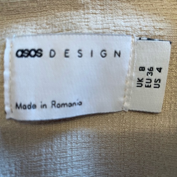 ASOS DESIGN linen ruched sleeve self tie belted maxi dress in stone - Picture 6 of 6